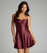 Twinkle Season Glitter Satin Skater Dress