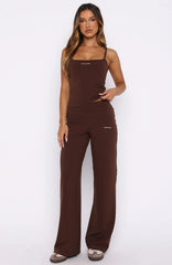 Core Strengths Wide Leg Pants Chocolate