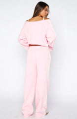 Star Student Wide Leg Sweatpants Pink
