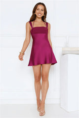 Catching Feels Satin Mini Dress Purple