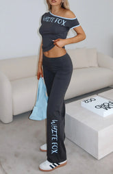 Good Things Take Time Straight Leg Pants Charcoal