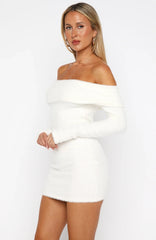 Moonlit Dreams Knit Mini Dress Snow