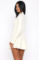 Forever Her Long Sleeve Mini Dress White