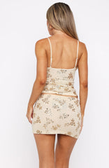 Capri Cove Beaded Mini Skirt Champagne