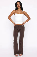 Getting You Close Pants Chocolate Pinstripe