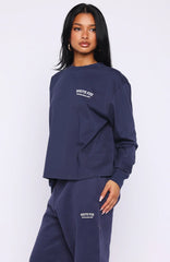 Can't Miss It Long Sleeve Tee Navy