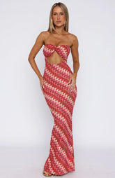 Rock Your World Strapless Maxi Dress Berry