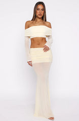 Need Your Heart Maxi Skirt Cream