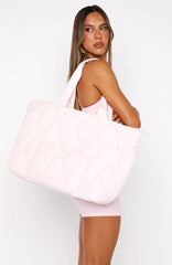 Always Moving Quilted Tote Bag Ballet Pink