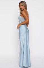 Fall In Love With You Strapless Maxi Dress Sky Blue