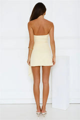 Island Horizon Strapless Mini Dress Yellow