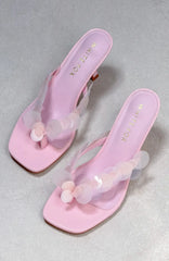 Imogen Sequin Mules Baby Pink