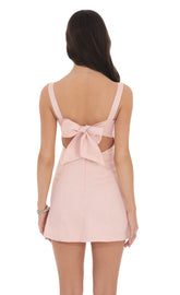Back Bow Bodycon Dress in Pink