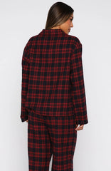That Time Of Year Long Sleeve Pyjama Top Red/Navy