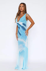 Amore Maxi Dress Aqua Blossom
