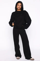 Stay Lifted Wide Leg Sweatpants Black