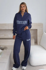 Standing My Ground Wide Leg Sweatpants Navy