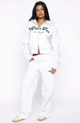 Through Thick And Thin Wide Leg Sweatpants Grey Marle