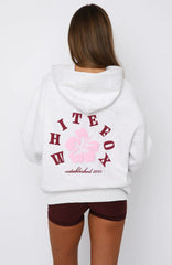 Keep Blooming Oversized Hoodie Grey Marle