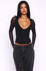 Past Your Prime Long Sleeve Top Black