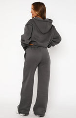 Instant Attraction Wide Leg Sweatpants Charcoal