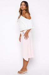 Sending My Love Asymmetric Midi Skirt Pink