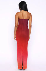 On Another Level Strapless Maxi Dress Sunset Mirage