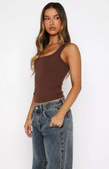 Chill Vibes Tank Top Chocolate