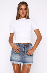 Amelia Denim Mini Skirt Mid Blue Acid
