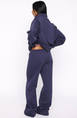 Standing My Ground Wide Leg Sweatpants Navy