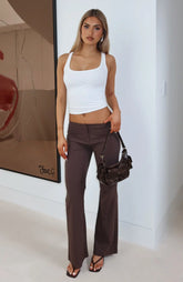 Getting You Close Pants Chocolate Pinstripe