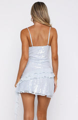 Supernova Sequin Mini Dress Ice Blue