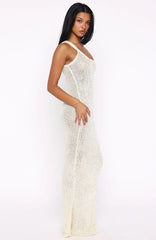 Trying To Forget Me Knit Maxi Dress Cream
