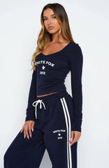 Found You Out Long Sleeve Top Navy