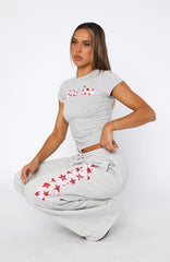 From The Archives Jaxx Wide Leg Sweatpant Dark Grey Marle