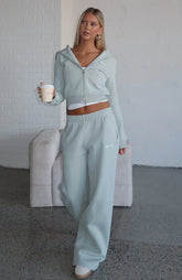 Comfy And Cute Wide Leg Sweatpants Seafoam