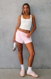 You Left Me Shorts Baby Pink