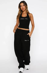 Make It Or Break It Barrel Leg Sweatpants Black