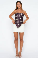 Broken Love Scarf Choc/Cream Polka Dot