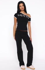 Good Things Take Time Straight Leg Pants Black