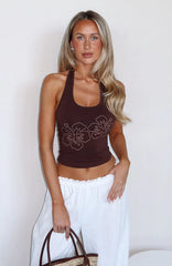 Honey Hustle Halter Top Chocolate