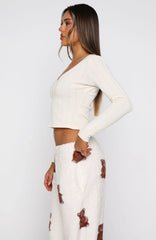 Bedtime Glow Long Sleeve Pyjama Top Cream