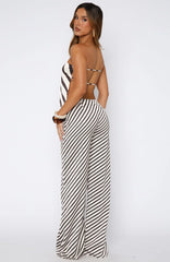 Can't Let Go Pant Ecru/Choc Stripe