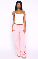 Ready To Go Wide Leg Sweatpants Pink