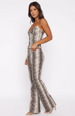 Heat Check PU Pants Tan Snake