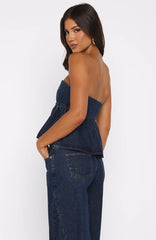 Dedicated To Growth Denim Top Dark Blue