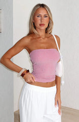 Passing By You Strapless Top Pink