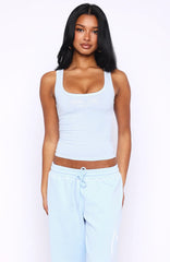 Don't Need Anyone Tank Top Baby Blue