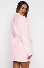 Dial Tone Fluffy Robe Baby Pink