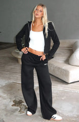 Comfy And Cute Wide Leg Sweatpants Black